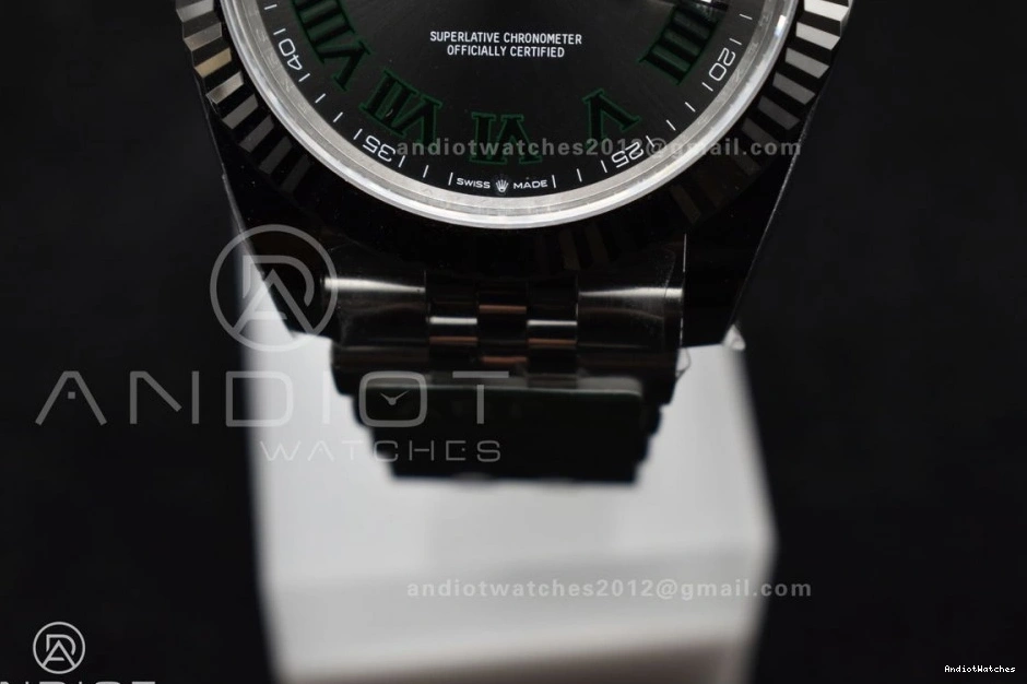 904L DateJust Gray SS Wimbledon On 126330 Vr Breathable Best Roman Dial Bracelet Edition ARF 589 Green Jubilee 1:1 41 0901